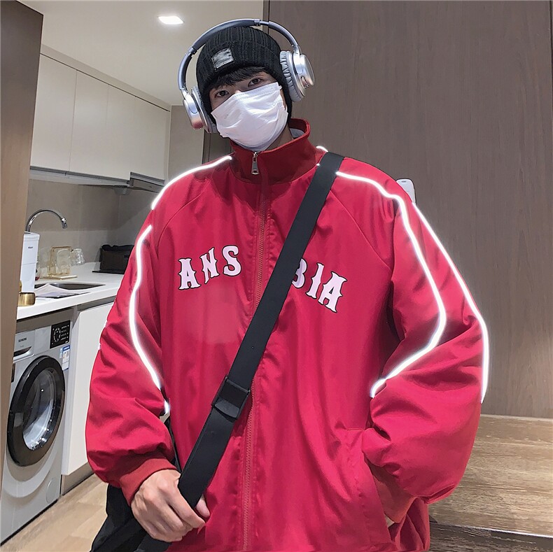 港风新品反光宽松男士棉衣韩版百搭情侣棉服冬装外套G1030P118，男装棉衣，电商A339