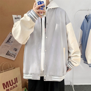 J1901 P30 室内港风 秋季新款棒球领夹克情侣棒球服糖果色外套图片