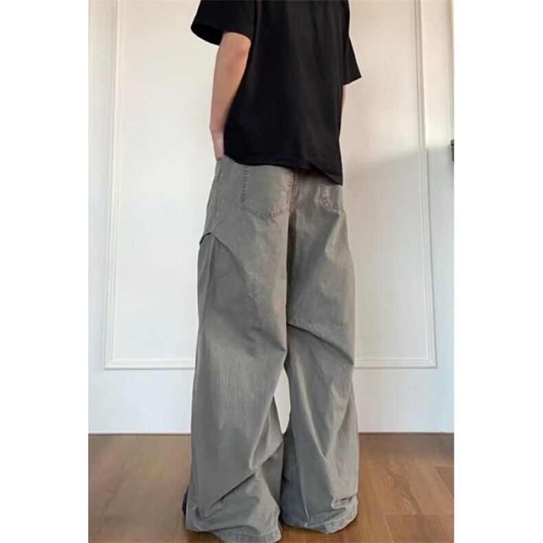 设计感阔腿工装牛仔裤男女宽松直筒做旧休闲垂感裤子N8111,男装牛仔裤,星座1116A（原606A-3）