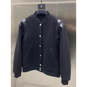 W10290-P55 网图现货 高级感毛呢夹棉夹克美式复古高街棉衣棒球服图片
