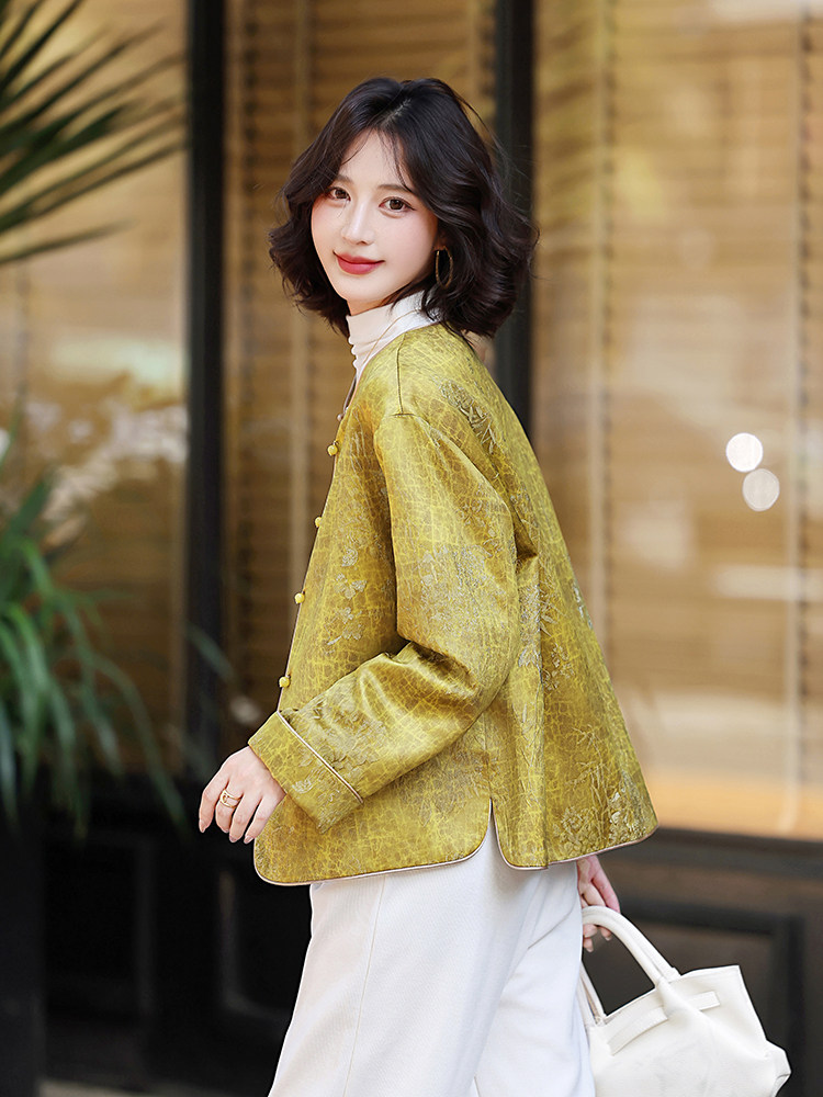 中式绣花外套女春秋2025你新款中年妈妈时尚气质宽松减龄中式上衣,女装短外套,玛其路