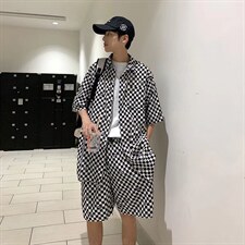 男潮流休闲套装格子套装TZ2111P48，男装休闲套装，星座1116-2