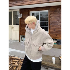 冬季保暖连帽棉服男宽松复古cleanfit座山雕外套潮M0854-P105，男装棉衣，星座308B-2