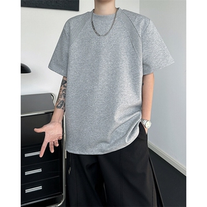 8XL-M 美式高街高克重短袖T恤男宽松短款BOXY正肩上衣半袖DX334图片
