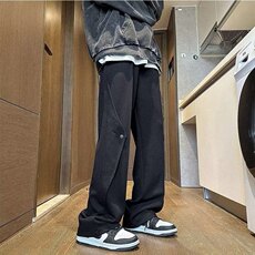 KZ1252024按扣直筒卫裤男秋冬设计感小众阔腿，男装休闲裤，星座218-1（原230）
