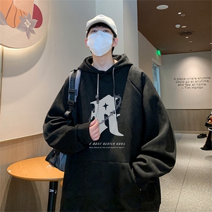 已注册港风抖音直播得物品质宽松麂皮绒连帽卫衣W6001P48图片