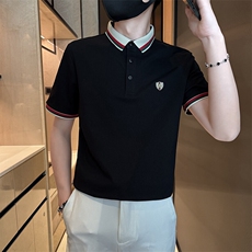 2025夏季数据款补货短袖T恤欧货品质轻奢翻领Polo衫9991-P55，男装Polo衫，电商D342
