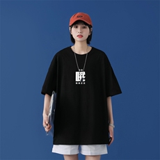 T2282P25中性女模短袖T恤男夏季潮流宽松简约百搭潮牌五分袖上衣，男装T恤，星座510A-1