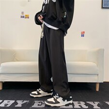 裤子男秋季高街垂感休闲长裤美式潮牌宽松直筒西装裤K4734-P30，男装休闲裤，星座512-2