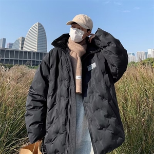 高级感薄荷绿棉服男冬季街头设计感压褶立领面包服  ZH06 P100图片