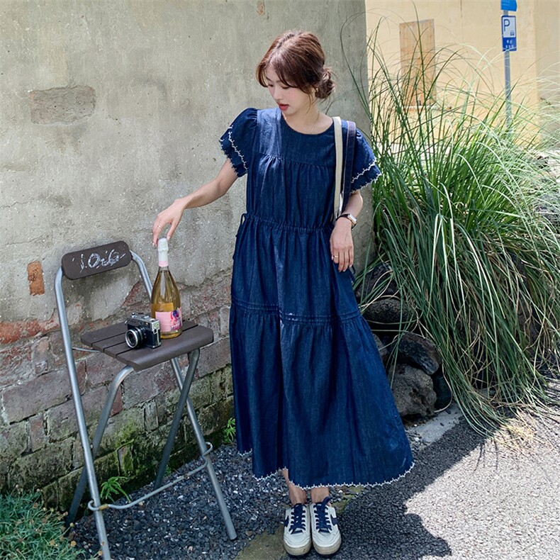 夏季新款纯色长款连衣裙B190-82375-P120-K178,女装连衣裙,一九零