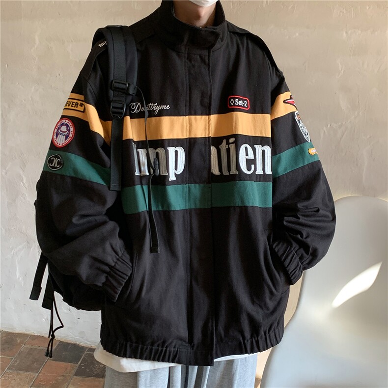 2026秋装复古机车服ins潮牌情侣夹克外套撞色上衣H806P108男,男装夹克,电商A341