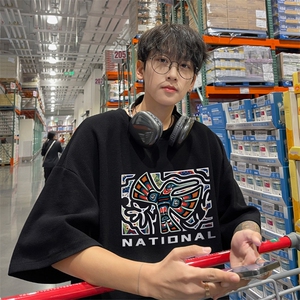 ！2025夏季男士华夫格短袖T恤印花半袖衫TXH2410特P19图片