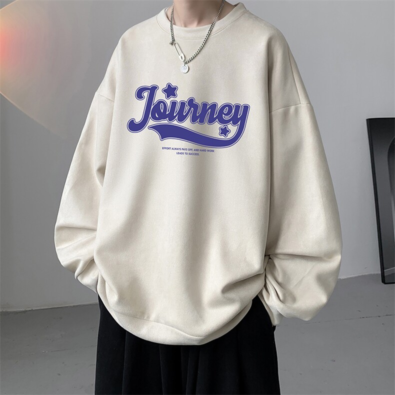 麂皮绒卫衣男大码重磅长袖t恤男JW81372-P35,男装卫衣,电商A040