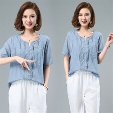 2021夏季新款时尚休闲百搭气质圆领宽松舒适T恤，女装T恤，小林双子