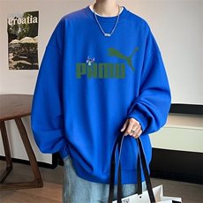 华夫格卫衣圆领卫衣男大码长袖t恤男外套HW76227-P30加绒款-P40，男装卫衣，电商A040