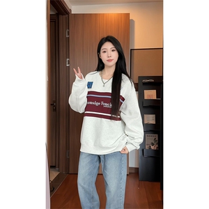 刺绣拼接圆领卫衣男女 cp215-特p40图片