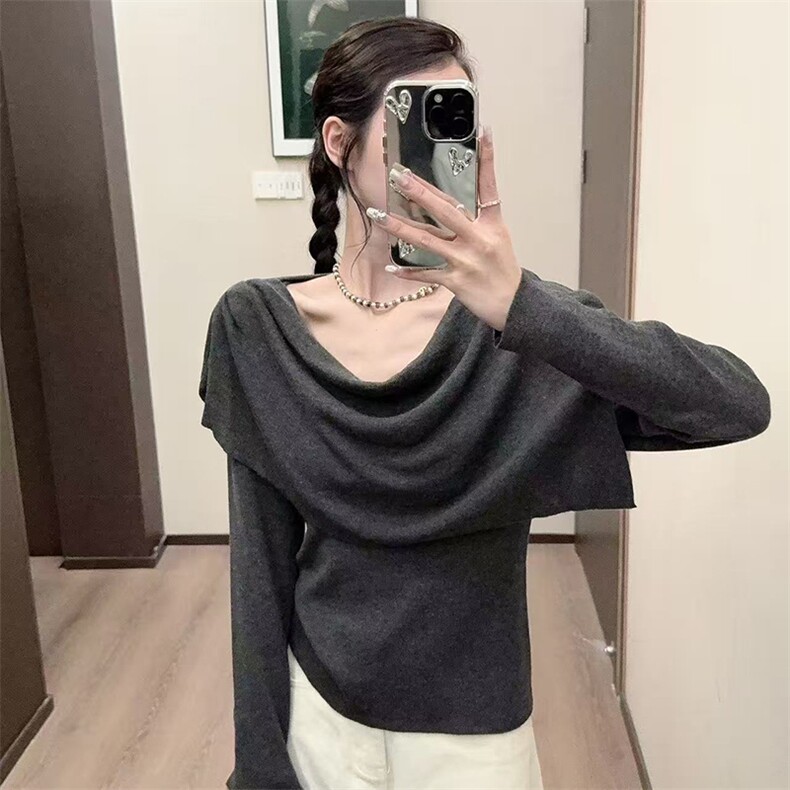 2025年秋季常规通勤长袖时尚百搭通勤简约长袖，女装针织衫/毛衣，暖姿羊绒