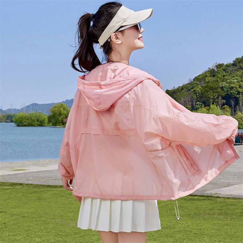 防紫外线透气防晒衣女2025新款夏季宽松大码开衫薄款外套女短款潮，女装防晒衣，蝶眷