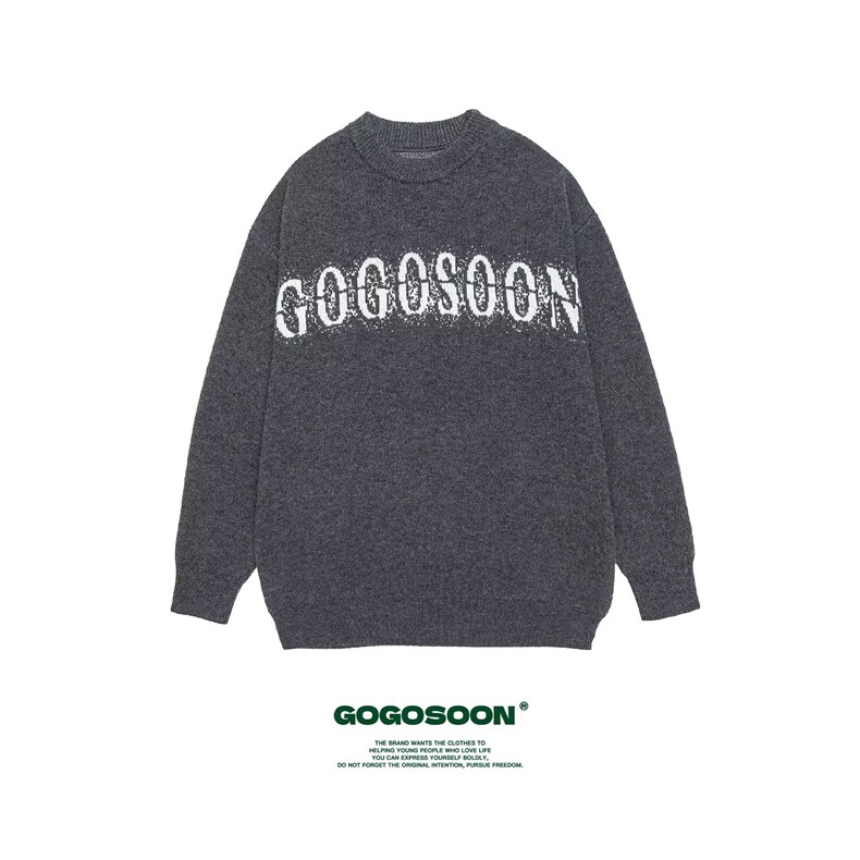 潮刺绣美式毛衣男女宽松针织衫潮牌情侣秋冬加厚毛线衣，男装针织衫/毛衣，星座506A