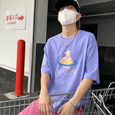特P35无差价新款夏季时尚卡通字母印花短袖T恤-UF3T2058港风，男装T恤，电商A003