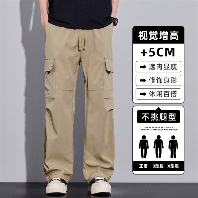 春夏季工装裤男士2025新款宽松直筒美式潮牌休闲长裤子Z2536-P40,男装休闲裤,星座509