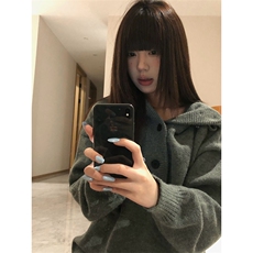 重磅秋冬装北极绒开衫毛衣美式复古休闲慵懒风针织衫加厚连帽外套，男装针织衫/毛衣，电商A486