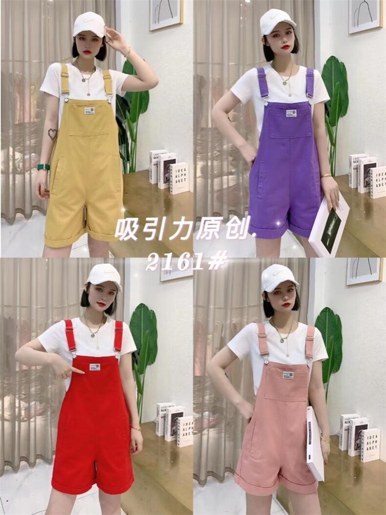 现货套装背带短裤，女装职业装，吸引力