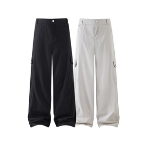 白底  大码宽松直通多口袋工装裤休闲裤长裤A014-DY25255-P55图片