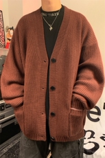 冬季新款毛衣D5589-TP5588多色可选纯色排扣V领情侣款毛衣，男装针织衫/毛衣，电商A102