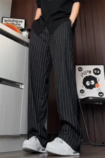 K2620/P35春装新款现货条纹休闲裤男直筒裤宽松大码潮长裤子，男装休闲裤，电商A141