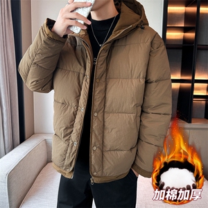日系复古假两件连帽棉衣男冬季宽松情侣冬季棉服M0829-P103图片