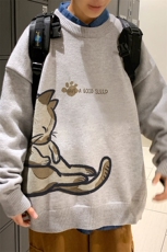 1港风新款宽松休闲中性情侣潮流印花毛衣男外套7783P55加绒P70，男装针织衫/毛衣，星座226-2