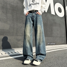 XZ616春季重磅缉明线打褶渐变撞色休闲牛仔长裤TY2034P65控78，男装牛仔裤，星座512A（原616）