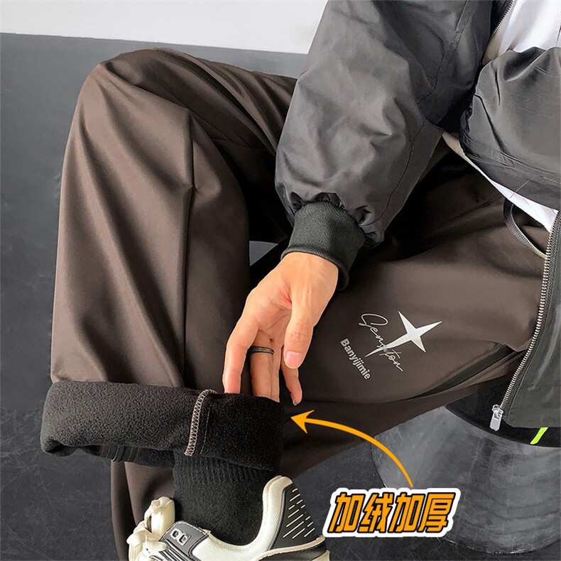 【加绒防水冲锋裤】DT2217-TP55控价78冬季高街印花休闲长裤男,男装休闲裤,电商A102-1