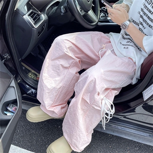 夏男冰丝复合褶皱四条杠条纹蝴蝶结束脚长裤h4000 P50图片