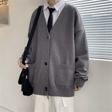 开衫外套男潮ins日系慵懒风毛衣针织衫夹克潮流春秋季M226-P43，男装针织衫/毛衣，星座512-4