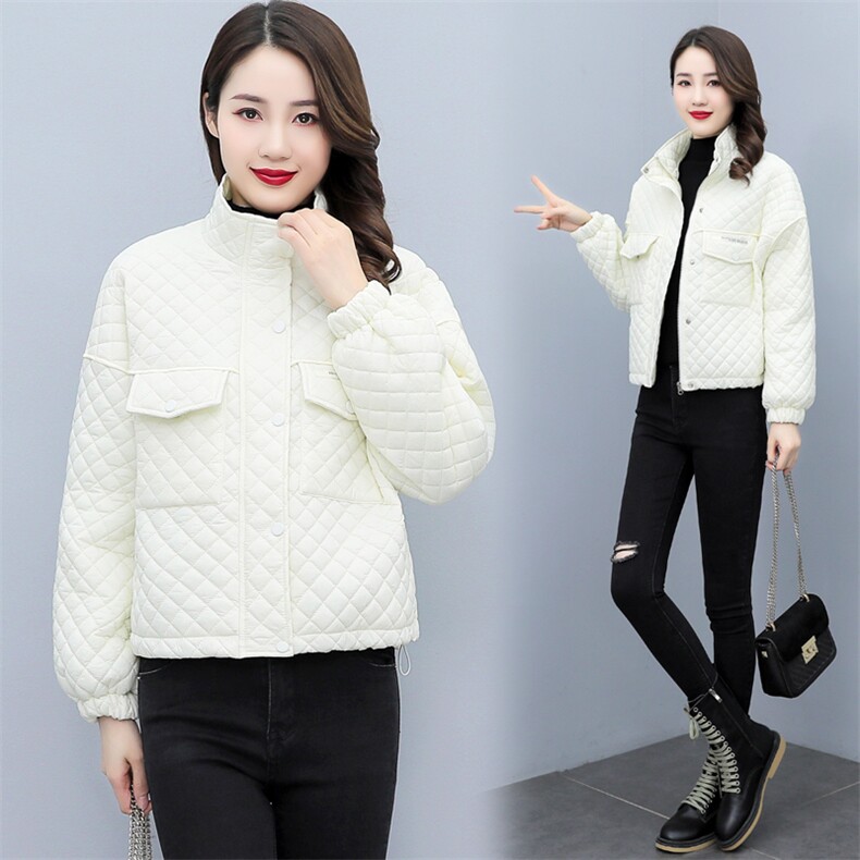 chic菱格棉服女2021年冬季新款棉衣棉袄ins潮韩版宽松短款,女装棉衣/棉服,笃写