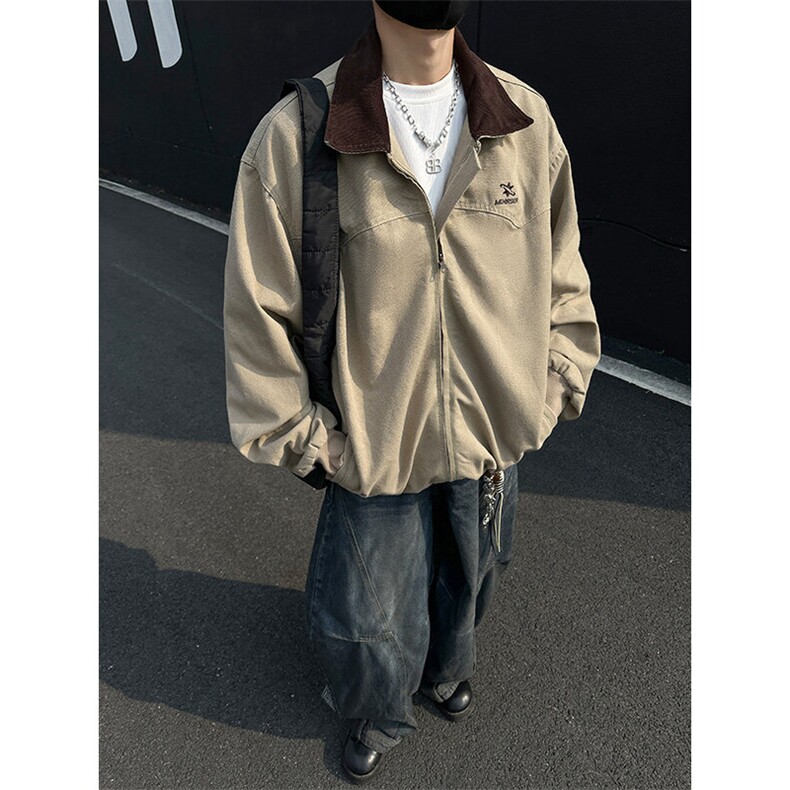 洗水休闲夹克男美式复古时尚高街春季穿搭外套显高上衣JK1169-P90,男装夹克,星座1103-3
