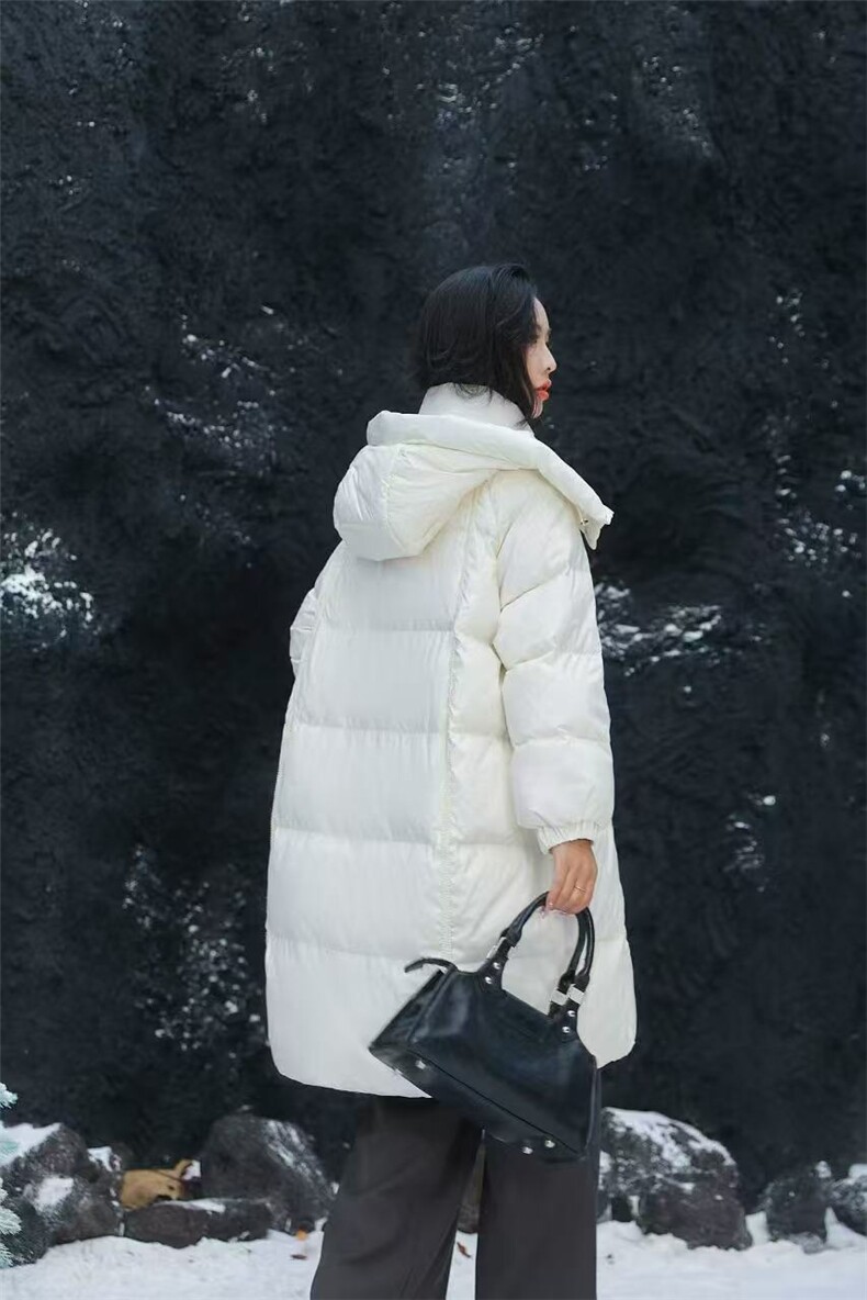 2025年秋季拉链常规长袖立领中长款羽绒服时尚百搭,女装羽绒服,禾雯电商供货