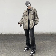 vibe美式牛仔外套男秋冬水洗扎染破坏牛仔衣设计外套JK824P68，男装夹克，星座1116-2