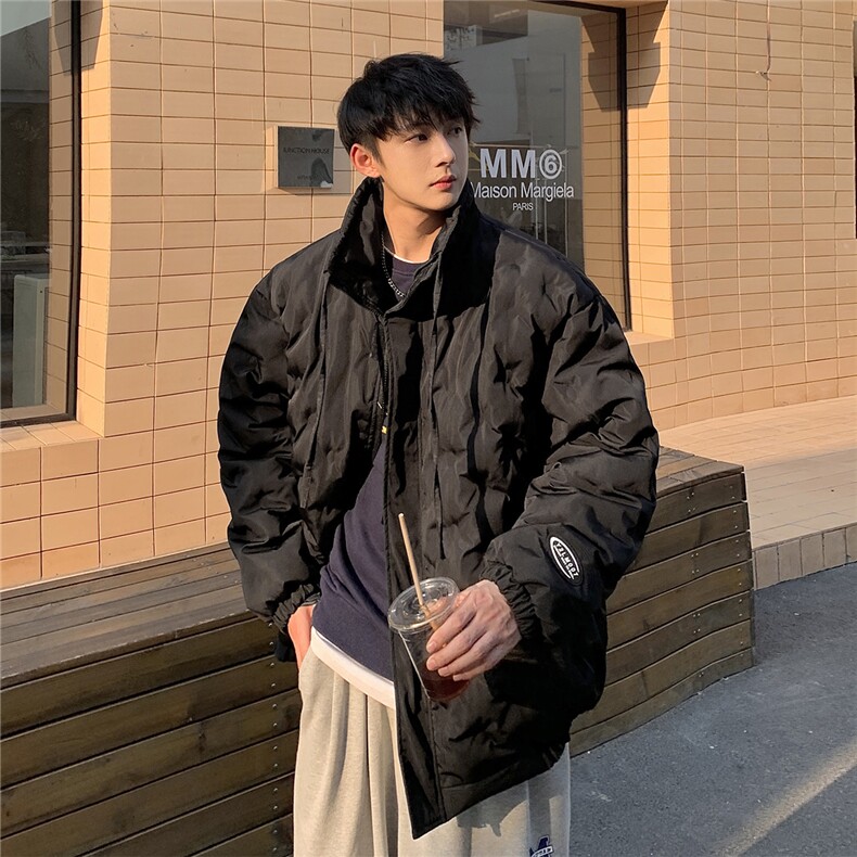 1定制面料棉衣男港风半高领棉服男外套男8707P125控168,男装棉衣,星座226-2