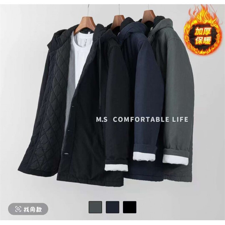 【连帽款】冬季加厚保暖棉衣男外套连帽宽松棉服MY1-P165,男装棉衣,星座1602（原101B）
