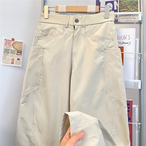 早秋夏男裤工装大口袋弯刀设计铆钉长裤h2853 P43图片