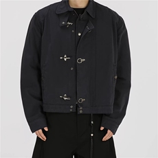JK727-尺码M-3XL-P90-现货！解构拼接飞机扣夹克复古做旧短款外套，男装夹克，星座1811B