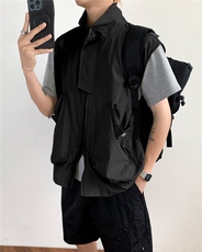2025年新款大口袋工装马甲男款美式休闲夏季宽松外穿背心，男装背心/马甲，四季星座505