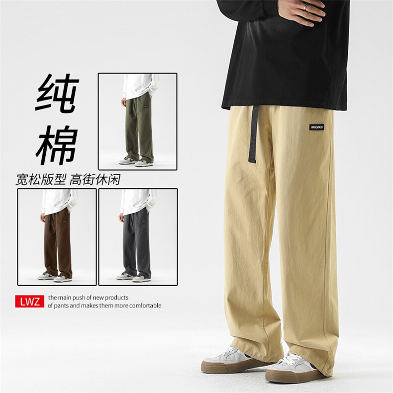2024新款耐磨夏季美式复古潮牌舒适亲肤休闲直筒裤子K661-特批-40图片