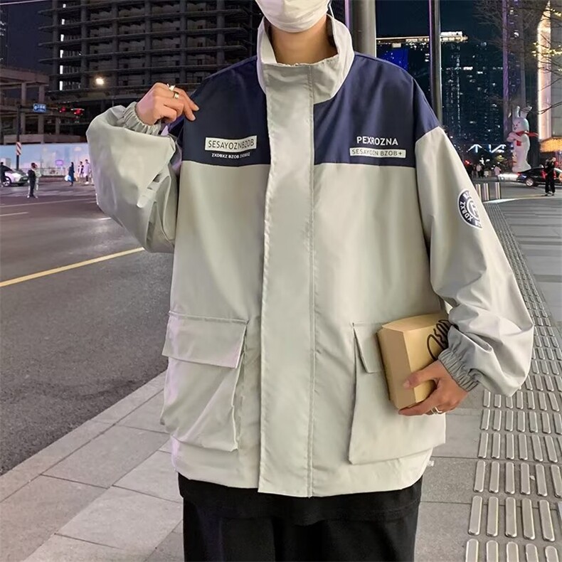 衣潮流2023青春流行ins拉链标准百搭男慵懒文艺时尚日系潮J19,男装夹克,星座1116A-1（原606A）