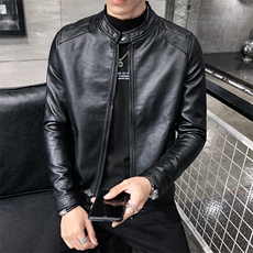 312A-5-X55-P120新款皮衣男韩版立领机车服青年水洗皮夹克N，男装夹克，星座312A-5