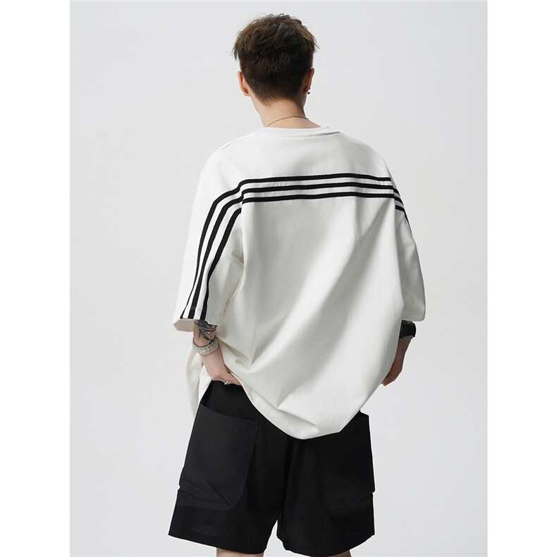 复古撞色拼接短袖美式T恤大码短袖休闲上衣XZ1016-1T350P38K69，男装T恤，星座1016-1（原电商B408-1）